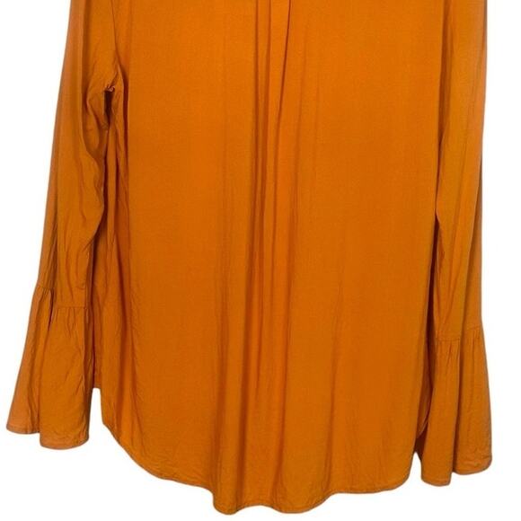 BeachLunchLounge Collared Button Front Long Sleeve Semi-Sheer Top Womens M - Picture 7 of 10